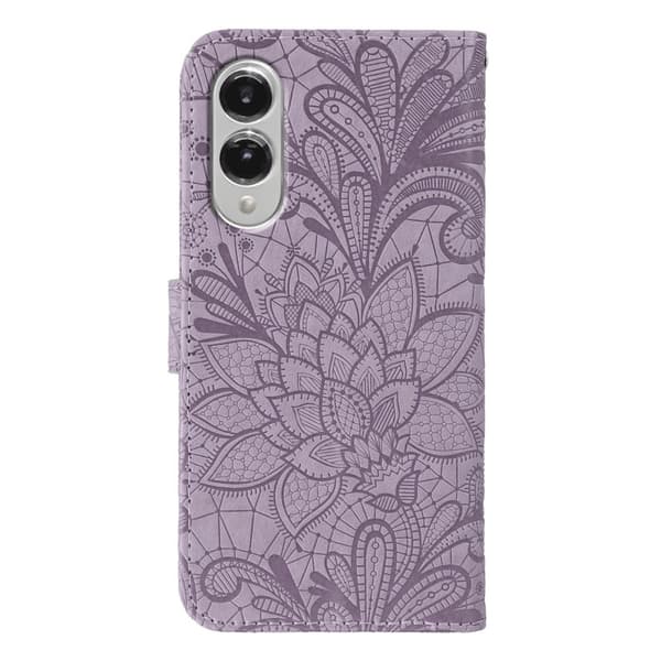 SKALO Samsung S25 Edge Mandala Blomst Flip Cover - Lilla