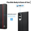 Pikkukuva 7 / 11: SKALO Samsung S25 Edge LC.IMEEKE Carbon Fiber Lompakkokotelo - Musta