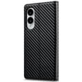 Pikkukuva 11 / 11: SKALO Samsung S25 Edge LC.IMEEKE Carbon Fiber Lompakkokotelo - Musta