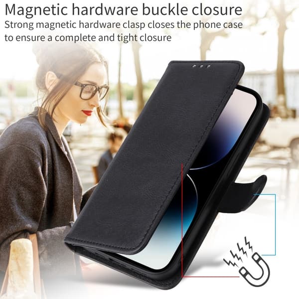 SKALO Samsung S25 Edge 2-in-1 Magneettinen Irrotettava Lompakkokotelo - Musta