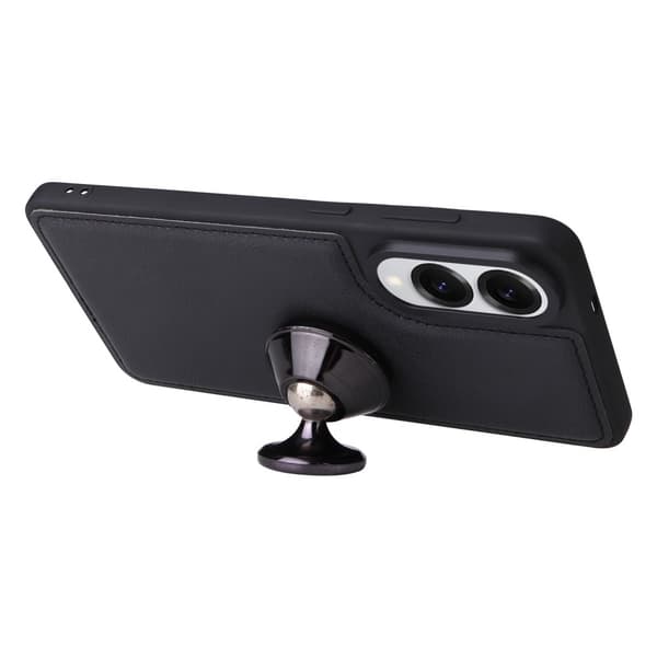 SKALO Samsung S25 Edge 2-in-1 Magneettinen Irrotettava Lompakkokotelo - Musta