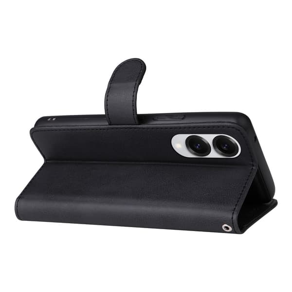 SKALO Samsung S25 Edge 2-in-1 Magneettinen Irrotettava Lompakkokotelo - Musta