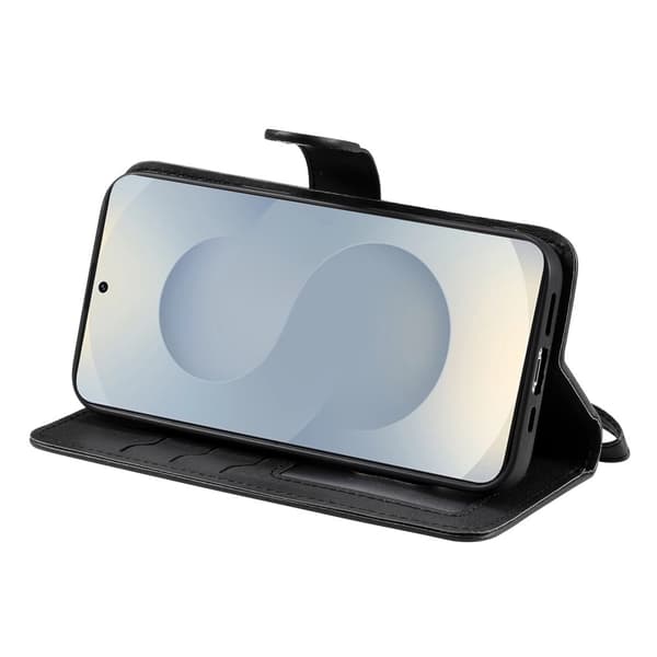 SKALO Samsung S25 Edge 2-in-1 Magneettinen Irrotettava Lompakkokotelo - Musta