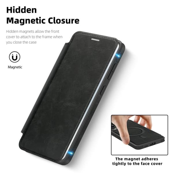 SKALO Samsung S25 Edge Slim Lompakkokotelo - Musta