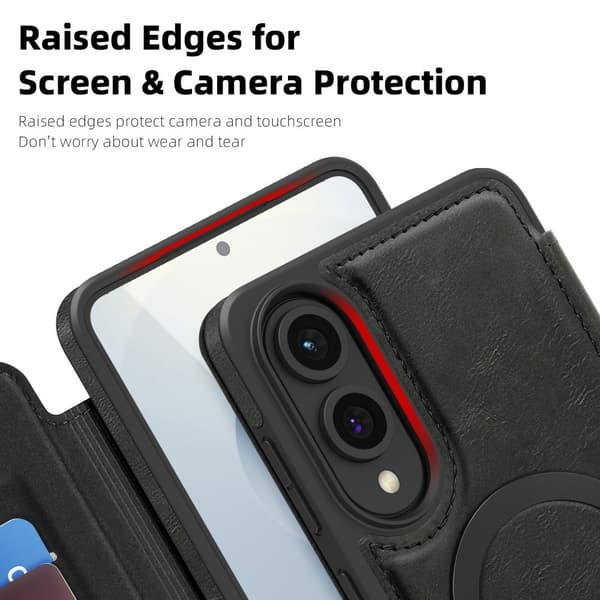 SKALO Samsung S25 Edge Slim Lompakkokotelo - Musta