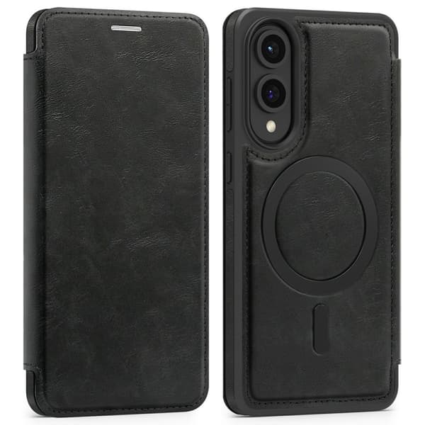 SKALO Samsung S25 Edge Slim Lompakkokotelo - Musta