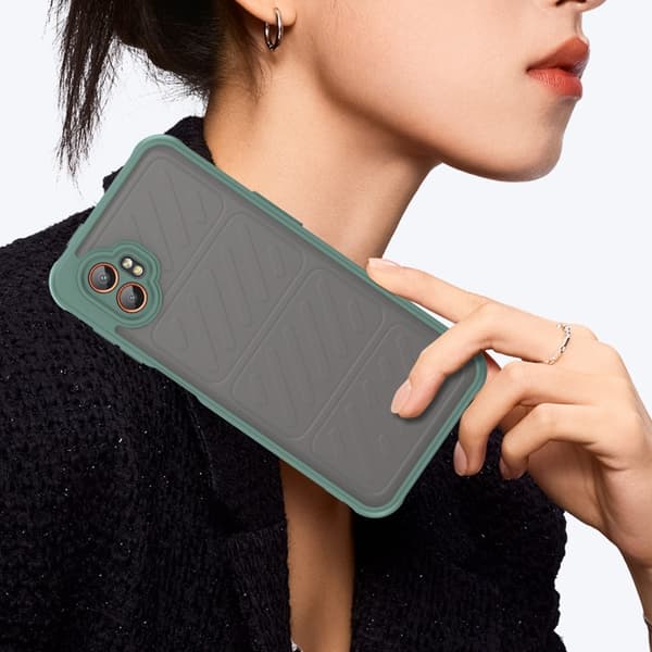 SKALO Samsung XCover7 Pro Color Bumper Frosted Suojakuori - Vihreä