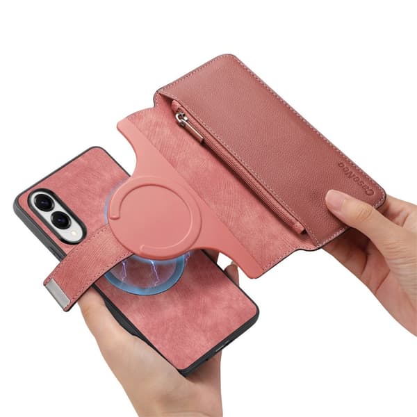 SKALO Samsung S25 Edge CASENEO MW-02 Lompakkokotelo - Pinkki