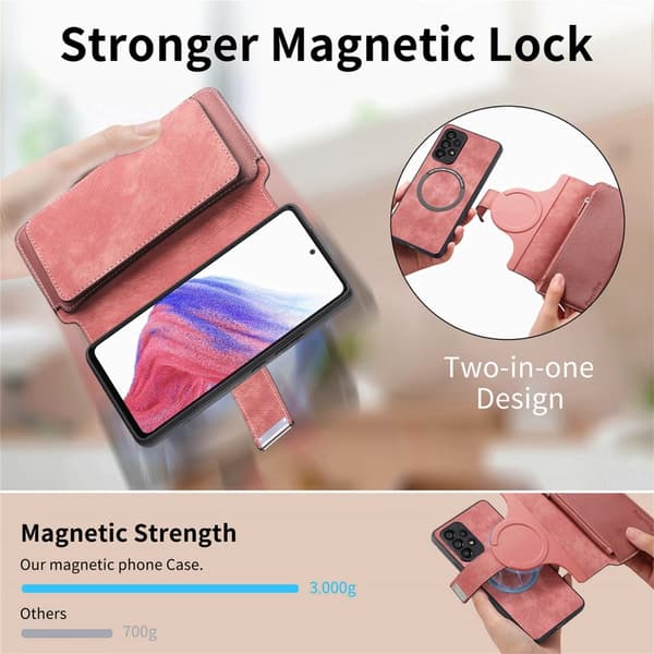 SKALO Samsung S25 Edge CASENEO MW-02 Lompakkokotelo - Pinkki