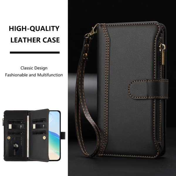 SKALO Samsung XCover7 Pro Stor Tegnebog 11-RUM Flip Cover - Sort