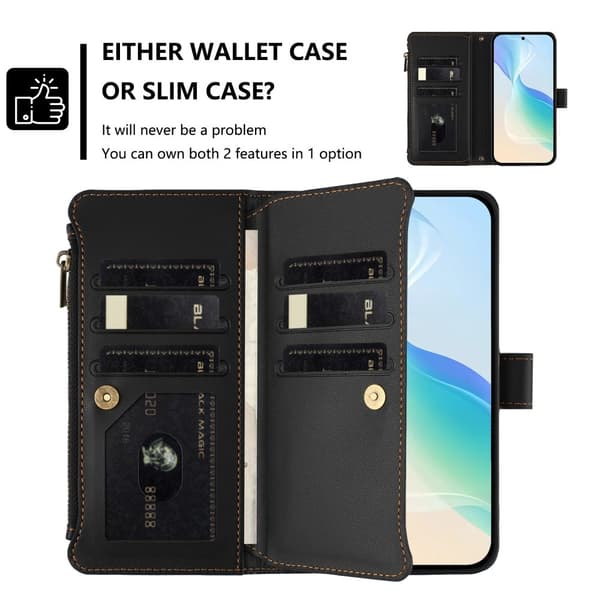 SKALO Samsung XCover7 Pro Stor Tegnebog 11-RUM Flip Cover - Sort