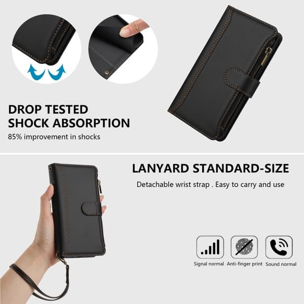 SKALO Samsung XCover7 Pro Stor Tegnebog 11-RUM Flip Cover - Sort