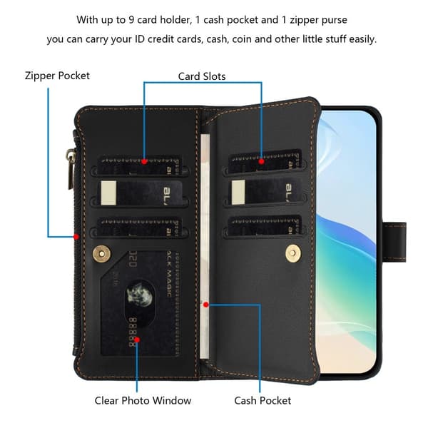 SKALO Samsung XCover7 Pro Stor Tegnebog 11-RUM Flip Cover - Sort