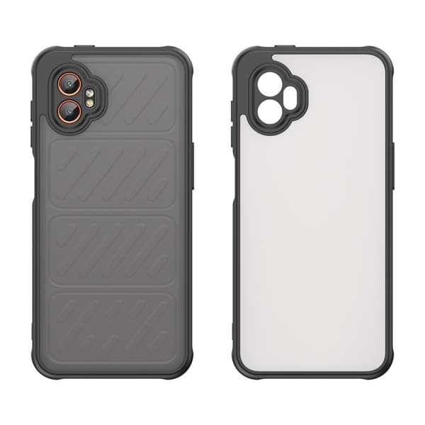 SKALO Samsung XCover7 Pro Color Bumper Frosted Suojakuori - Musta