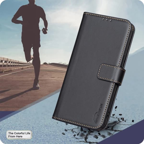 SKALO Samsung XCover7 Pro BINFEN COLOR BF17 Lompakkokotelo - Musta