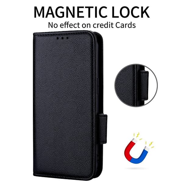 SKALO Samsung XCover7 Pro Litchi Tekstur Etui Flip Cover - Sort