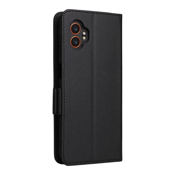 SKALO Samsung XCover7 Pro Litchi Tekstur Etui Flip Cover - Sort