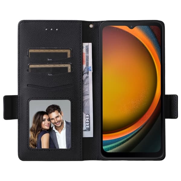 SKALO Samsung XCover7 Pro Litchi Tekstur Etui Flip Cover - Sort