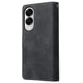 Pikkukuva 8 / 8: SKALO Samsung S25 Edge Zipper PU-Nahka Lompakkokotelo - Musta