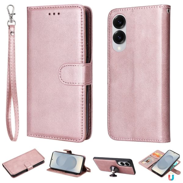 SKALO Samsung S25 Edge 2-in-1 Magnetiskt Avtagbart Plånboksfodral - Roséguld