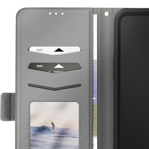 Étui Clapet för Galaxy XCover 7 Pro med Rem Stöd Plånbok Grå