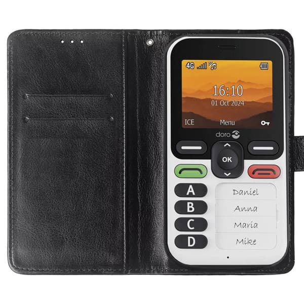Wallet cover 2-kort Doro Leva X10 - Sort