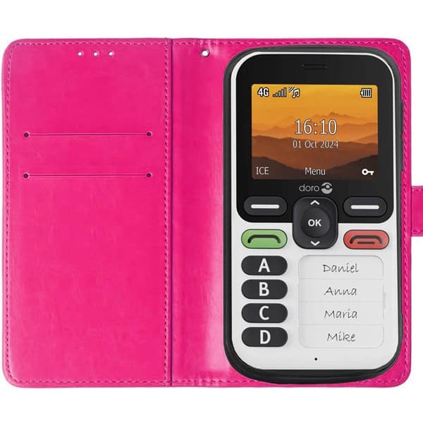 Mobilfodral 2-kort Doro Leva X10 - Rosa