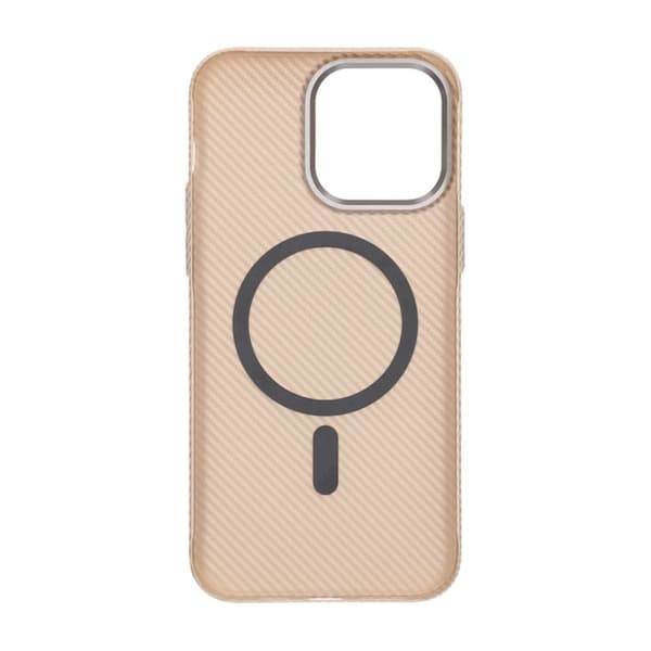 iPhone 14 Pro Max Mobilskal Carbonmönstrad - Guld