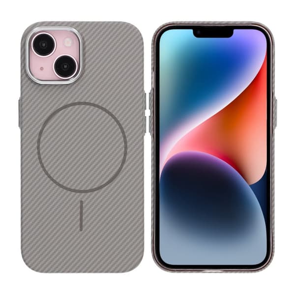 iPhone 13/14 Mobilskal Carbonmönstrad - Grå