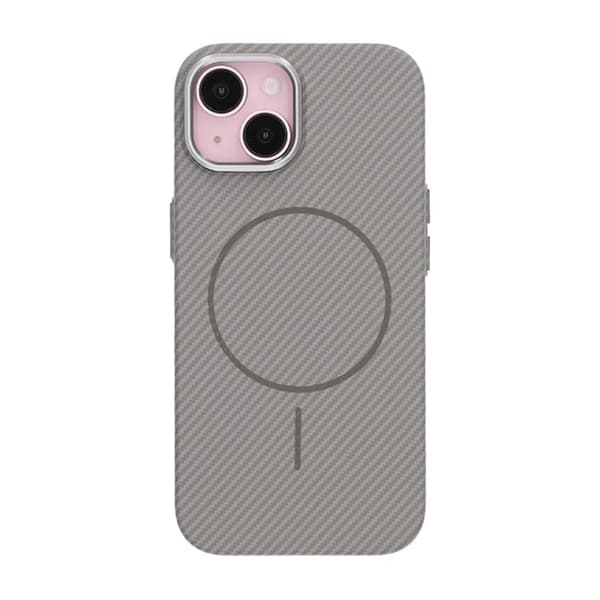 iPhone 15 Mobilskal Carbonmönstrad - Grå