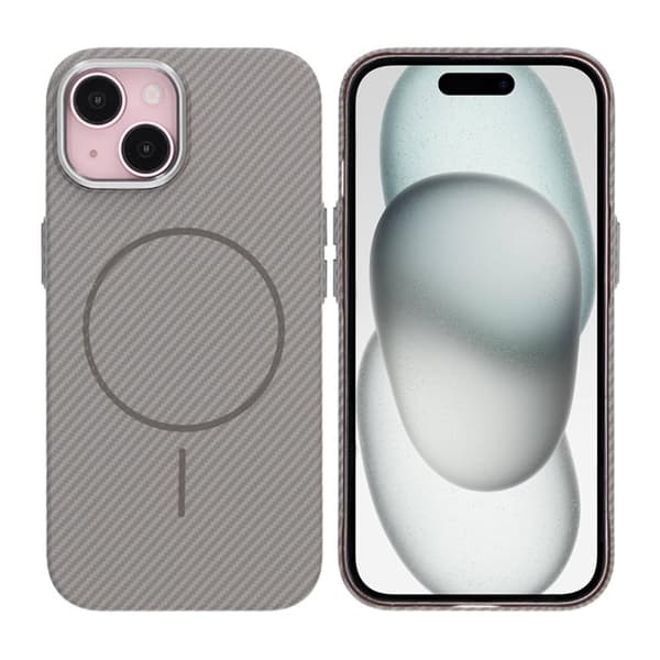 iPhone 15 Mobilskal Carbonmönstrad - Grå