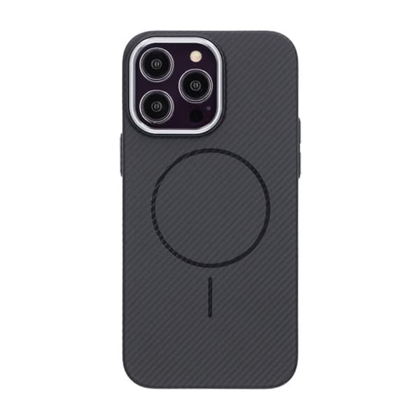 iPhone 14 Pro Max Mobilskal Carbonmönstrad - Svart