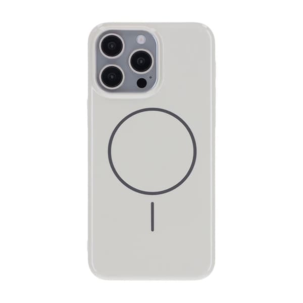 iPhone 15 Pro Max Skal MagSafe, Blankt Enfärgat - Vit