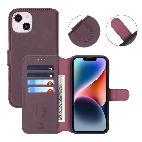 iPhone 13/14 Plånboksfodral Magent Rvelon - Lila