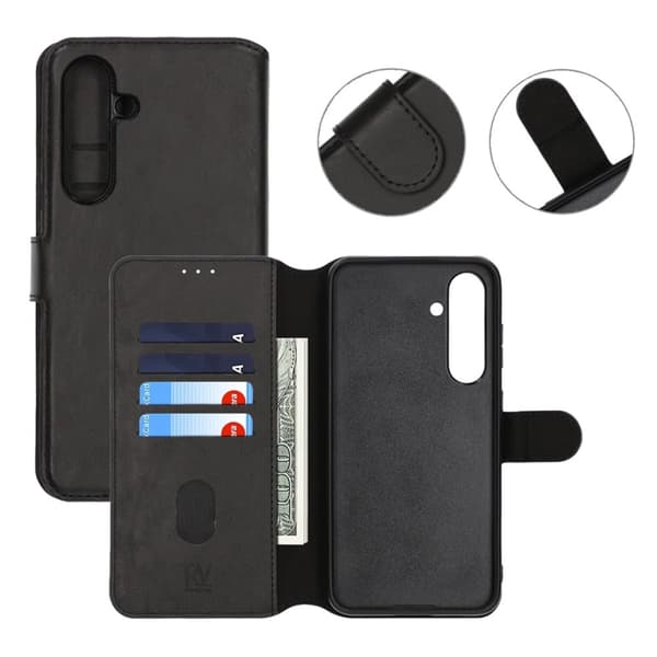 Samsung Galaxy S24 FE Plånboksfodral Magent Rvelon - Svart