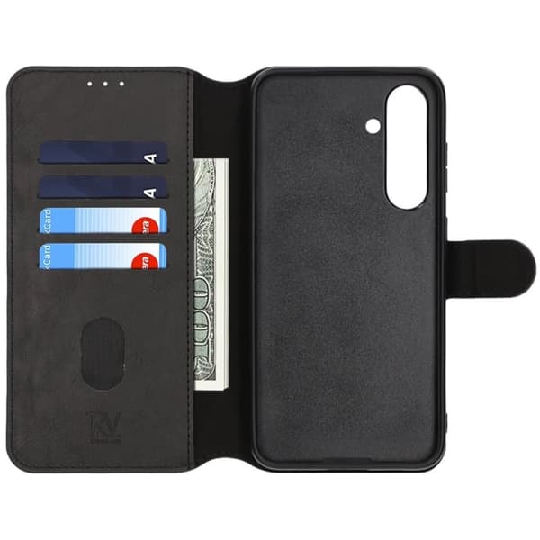 Samsung Galaxy S24 FE Plånboksfodral Magent Rvelon - Svart