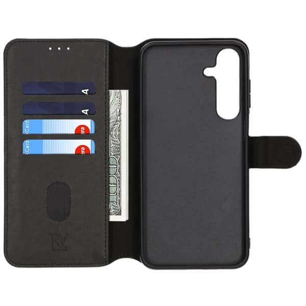 Samsung Galaxy S25 Plånboksfodral Magent Rvelon - Svart