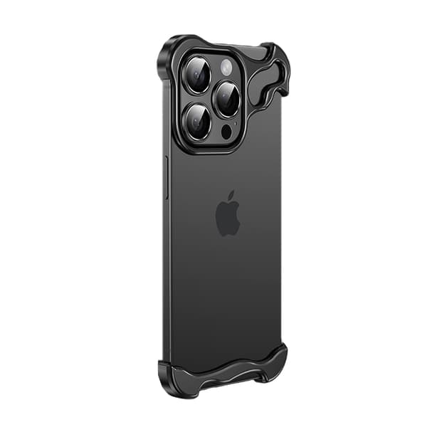 INF Unikt metalrammeetui + linsefilm til iPhone 12 Sort