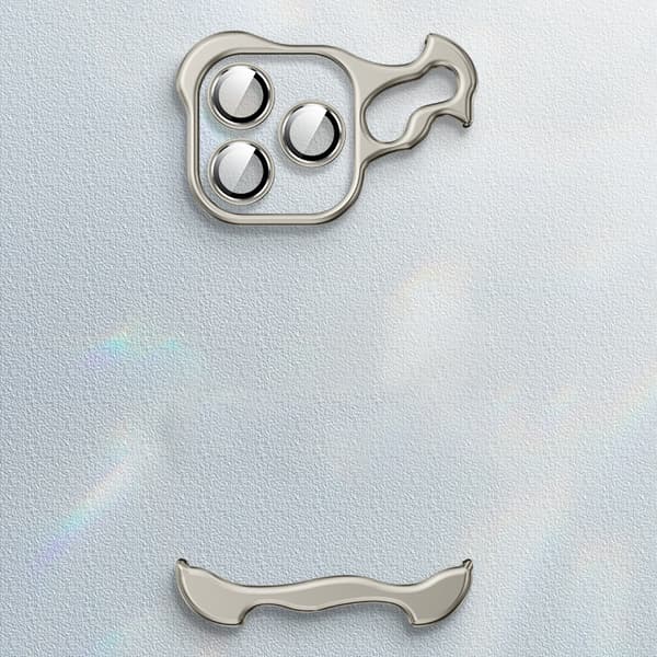 INF Unikt metalrammecover + linsefilm til iPhone 12 Pro Sølv