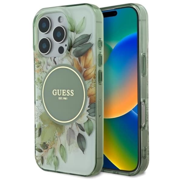 GuessIMLFlower&TonalCircleMagSafe-CaseforiPhone16Pro(Green)