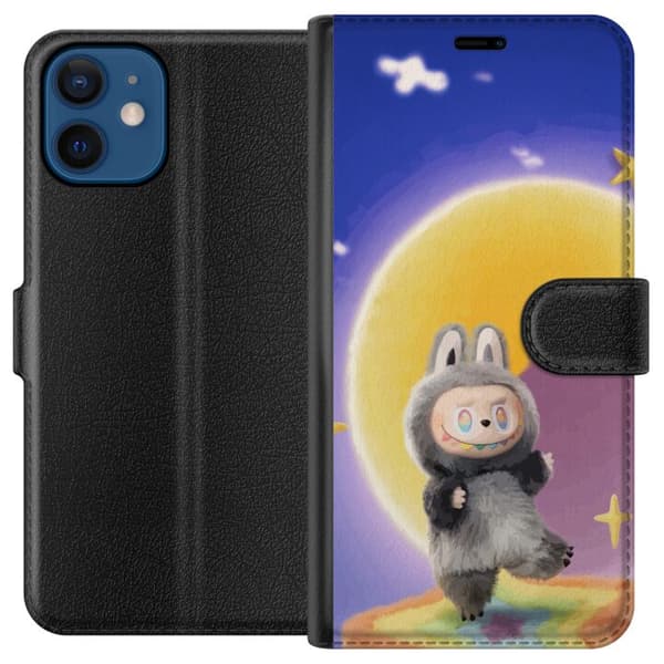 Apple iPhone 12 Plånboksfodral Labubu Neon Pop – Neonfärgad pop art monster