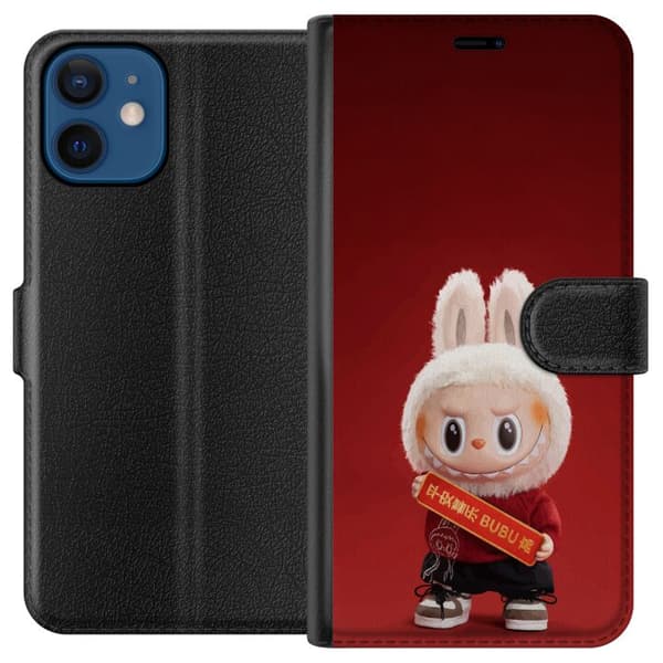 Apple iPhone 12  Tegnebogsetui Pop Mart The Monsters Labubu Held og Lykke Vinyl Plysdukke