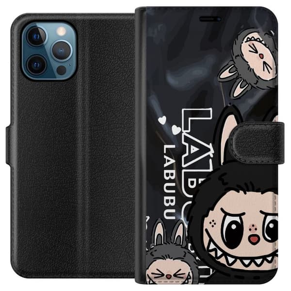 Apple iPhone 12 Pro Lommeboketui <nl>Labubu Black Energy - Svart mønster i gatestil