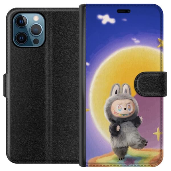 Apple iPhone 12 Pro Lommeboketui Labubu Neon Pop - Neonfarget pop art-monster
