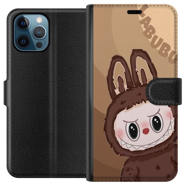 Apple iPhone 12 Pro Lommeboketui Labubu Sky Kosebamse - Hvit og Blå Design med Søt Stil