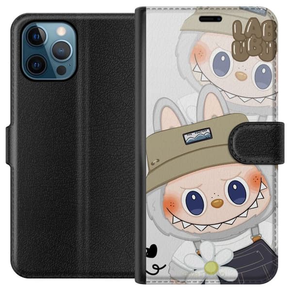 Apple iPhone 12 Pro Tegnebogsetui Labubu Minimal Mood - Enkel og stilren monsterdesign