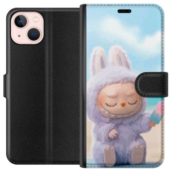 Apple iPhone 13 mini Tegnebogsetui Labubu Lyserød Stemning