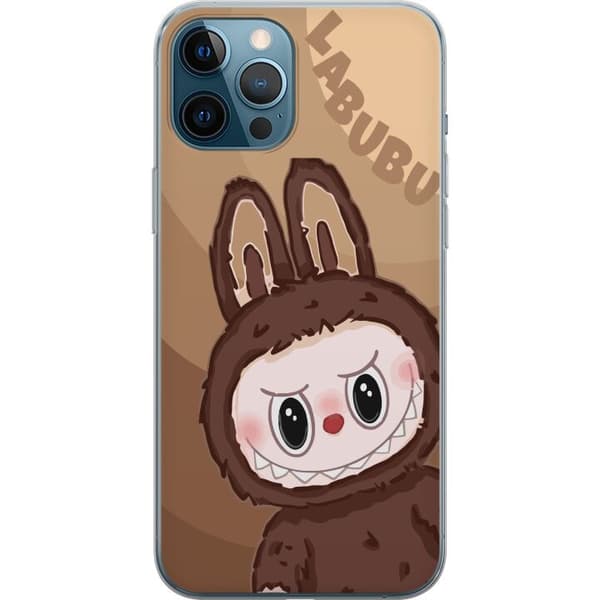 Apple iPhone 12 Pro Max Gennemsigtig cover Labubu Skyde Sød - Hvid og Blå Design med Sød Stil