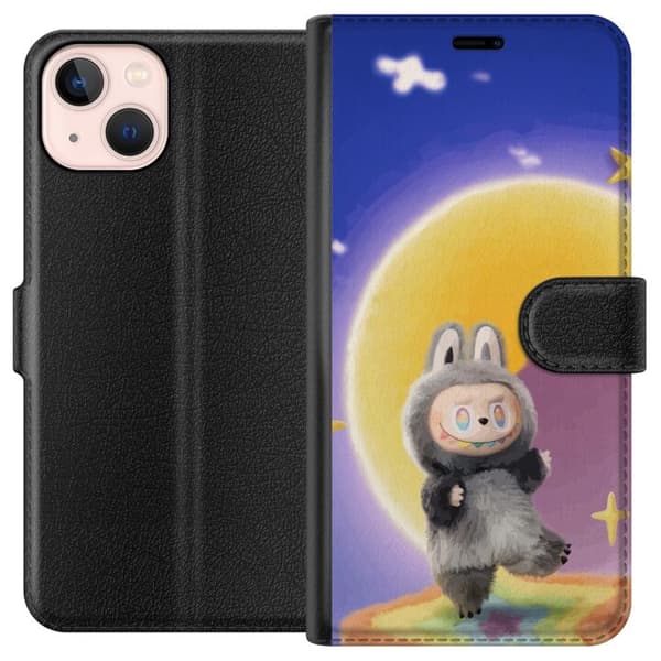 Apple iPhone 13 mini Tegnebogsetui Labubu Neon Pop - Neonfarvet pop art monster