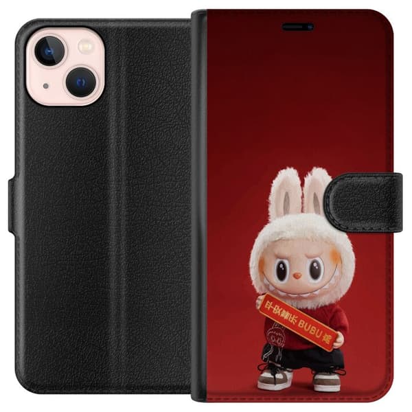 Apple iPhone 13 mini Tegnebogsetui Pop Mart The Monsters Labubu Held og Lykke Vinyl Plysdukke